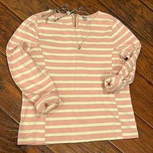 Pink & White Striped Long Sleeve Shirt